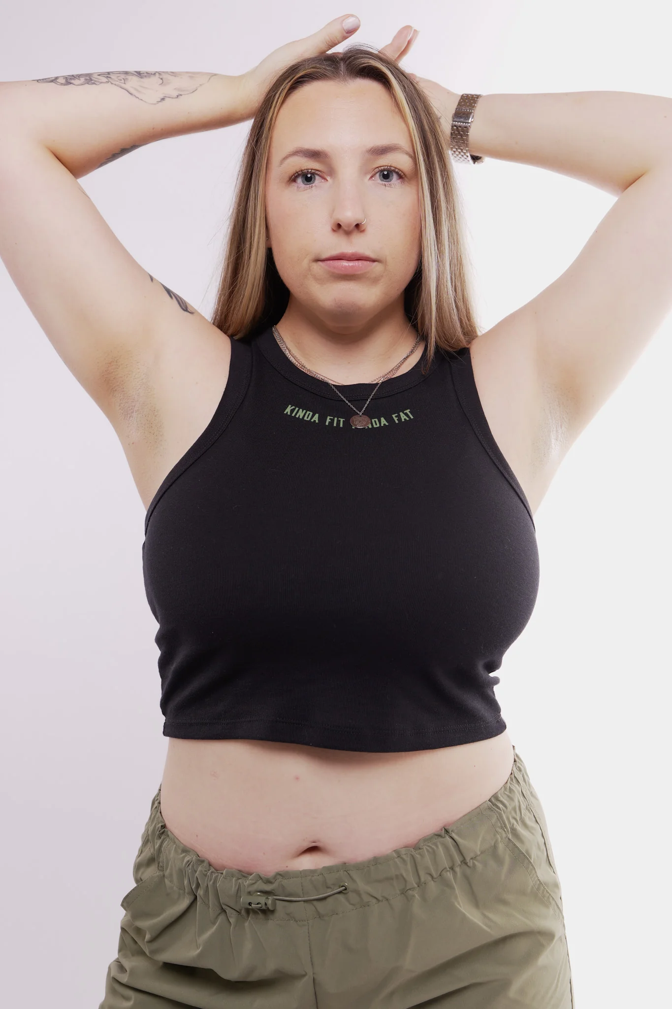 Medallion Ribbed Crop Racer Tank - Image 9