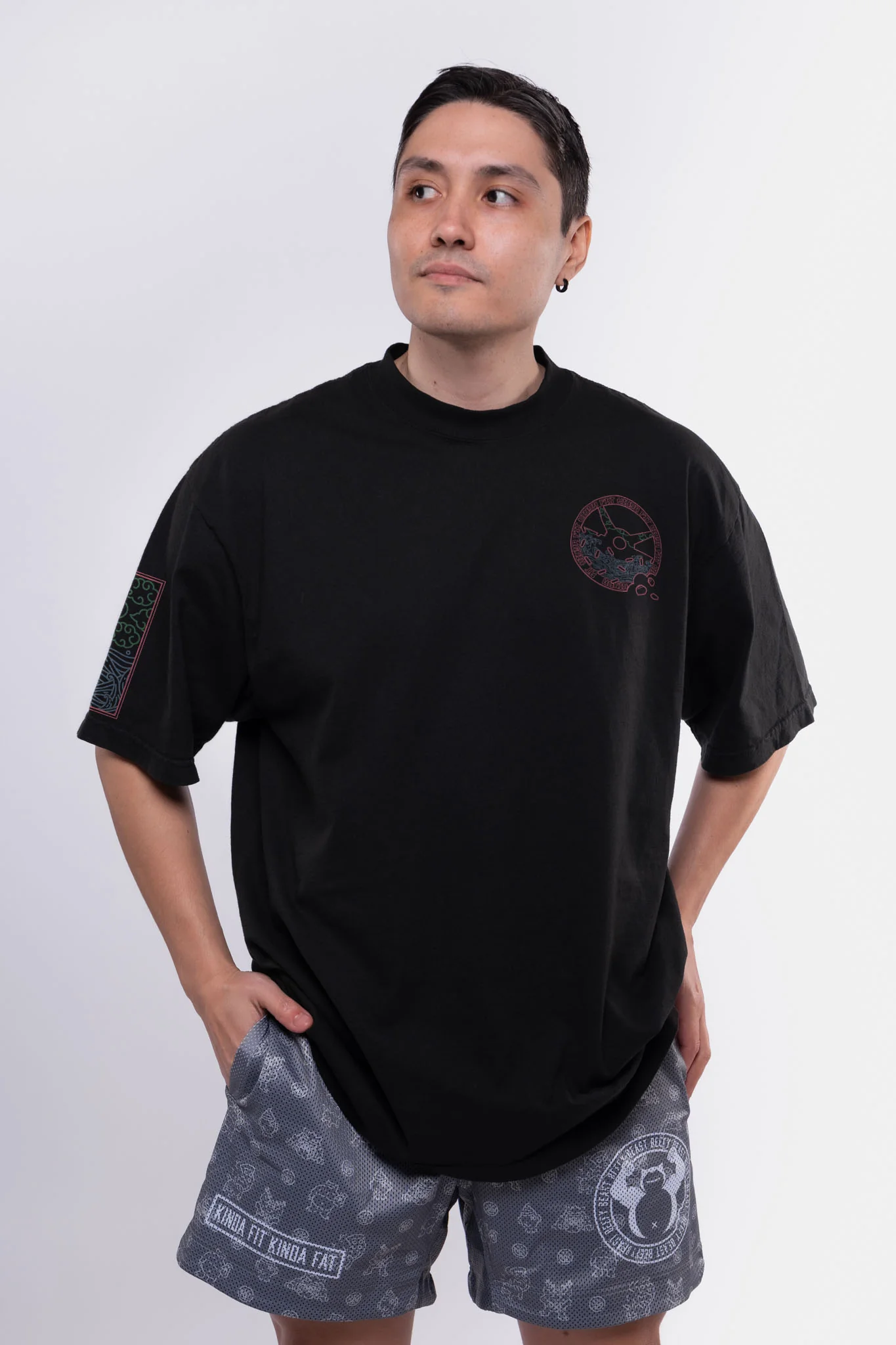 Wheyquaza vs Gyarolldos Premium Oversized T-Shirt - Image 3